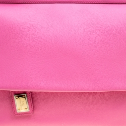 مملوكة مسبقًا Dolce and Gabbana Fuchsia Pink Leather Large Miss Sicily Top Handle Bag