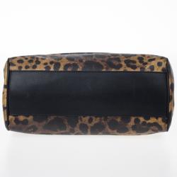 Pre Owned Dolce and Gabbana Leopard Miss Sicily Satchel