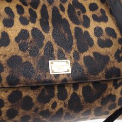 Pre Owned Dolce and Gabbana Leopard Miss Sicily Satchel