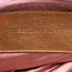 مملوكة مسبقًا Dolce and Gabbana Beige Suede and Patent Leather Miss Charles Shoulder Bag