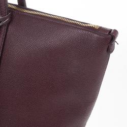 Pre Owned Dolce and Gabbana Maroon Miss Escape Classic Leather Tote