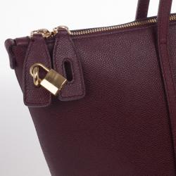 Pre Owned Dolce and Gabbana Maroon Miss Escape Classic Leather Tote