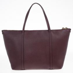 Pre Owned Dolce and Gabbana Maroon Miss Escape Classic Leather Tote