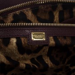 Pre Owned Dolce and Gabbana Maroon Miss Escape Classic Leather Tote