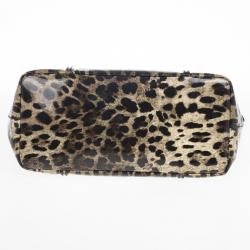 Pre Owned Dolce and Gabbana Leopard Print Miss Escape Tote Bag