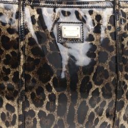 Pre Owned Dolce and Gabbana Leopard Print Miss Escape Tote Bag