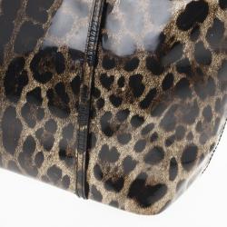 Pre Owned Dolce and Gabbana Leopard Print Miss Escape Tote Bag