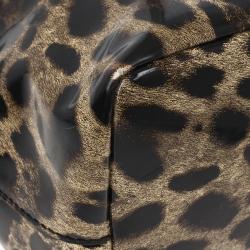 Pre Owned Dolce and Gabbana Leopard Print Miss Escape Tote Bag