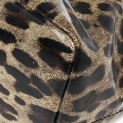 Pre Owned Dolce and Gabbana Leopard Print Miss Escape Tote Bag