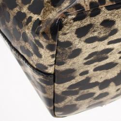 Pre Owned Dolce and Gabbana Leopard Print Miss Escape Tote Bag
