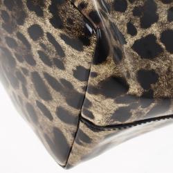 Pre Owned Dolce and Gabbana Leopard Print Miss Escape Tote Bag