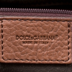 Pre Owned Dolce & Gabbana Brown Leopard Print Fabric and Leather Animalier Satchel