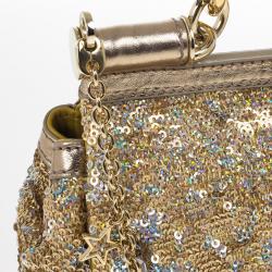 مملوكة مسبقًا Dolce and Gabbana Sequined Miss Sicily Mini Bag
