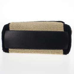 Pre Owned Dolce and Gabbana Beige Woven Raffia Miss Sicily Top Handle