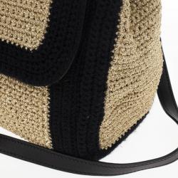 Pre Owned Dolce and Gabbana Beige Woven Raffia Miss Sicily Top Handle
