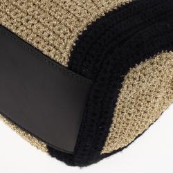 Pre Owned Dolce and Gabbana Beige Woven Raffia Miss Sicily Top Handle