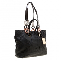 Pre Owned Dolce and Gabbana Black Leather Tote 