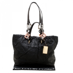 Pre Owned Dolce and Gabbana Black Leather Tote 