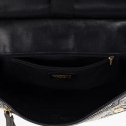 Pre Owned Dolce and Gabbana Animal Print and Sequined Miss Sicily Top Handle