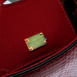 Pre Owned حقيبة دولتشي أند غابانا ميس سيسيلي متوسطة جلد أسود بيد علوية