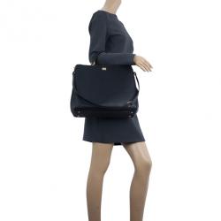 Pre Owned Dolce and Gabbana Sicily Black Large Satchel