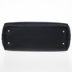 Pre Owned Dolce and Gabbana Sicily Black Large Satchel