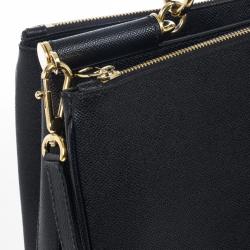 Pre Owned Dolce and Gabbana Sicily Black Large Satchel