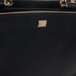 Pre Owned Dolce and Gabbana Sicily Black Large Satchel