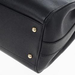 Pre Owned Dolce and Gabbana Sicily Black Large Satchel