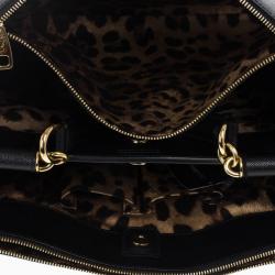 Pre Owned Dolce and Gabbana Sicily Black Large Satchel
