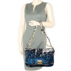 Pre Owned Dolce and Gabbana Miss Charles Sequin Bag 