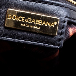 مملوكة مسبقًا حقيبة يد دولتشي أند غابنا ميس اسكيب حواف جلد وكانفاس طباعة زهور