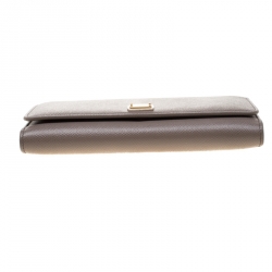 Dolce and Gabbana Grey Leather Sicily Wallet on Chain 