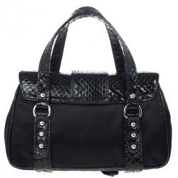 مملوكة مسبقًا Dolce and Gabbana Snake Skin Leather and Satin Evening Satchel