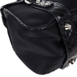 مملوكة مسبقًا Dolce and Gabbana Snake Skin Leather and Satin Evening Satchel