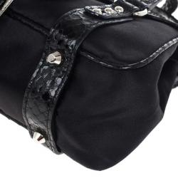 مملوكة مسبقًا Dolce and Gabbana Snake Skin Leather and Satin Evening Satchel