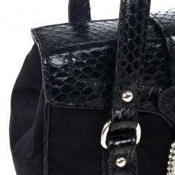 مملوكة مسبقًا Dolce and Gabbana Snake Skin Leather and Satin Evening Satchel