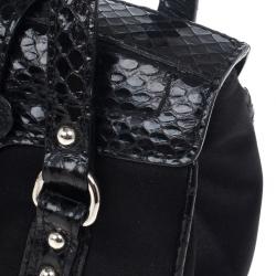 مملوكة مسبقًا Dolce and Gabbana Snake Skin Leather and Satin Evening Satchel