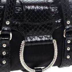 مملوكة مسبقًا Dolce and Gabbana Snake Skin Leather and Satin Evening Satchel