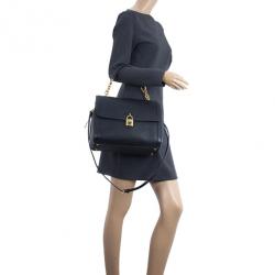 Pre Owned Dolce and Gabbana Leather Padlock Shoulder Bag