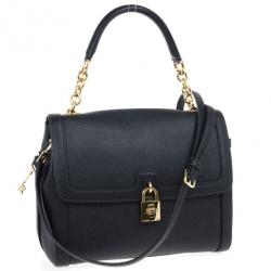 Pre Owned Dolce and Gabbana Leather Padlock Shoulder Bag