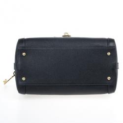 Pre Owned Dolce and Gabbana Leather Padlock Shoulder Bag