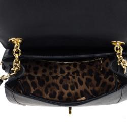 Pre Owned Dolce and Gabbana Leather Padlock Shoulder Bag