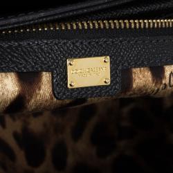 Pre Owned Dolce and Gabbana Leather Padlock Shoulder Bag