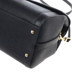 Pre Owned Dolce and Gabbana Leather Padlock Shoulder Bag