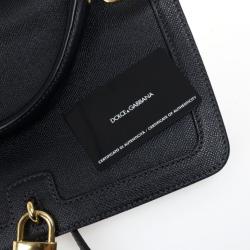 Pre Owned Dolce and Gabbana Leather Padlock Shoulder Bag