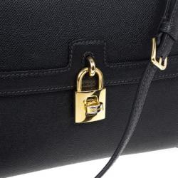 Pre Owned Dolce and Gabbana Leather Padlock Shoulder Bag