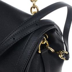 Pre Owned Dolce and Gabbana Leather Padlock Shoulder Bag