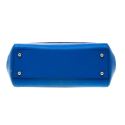 Pre Owned حقيبة دولتشي أند غابانا ميس سيسيلي متوسطة جلد أزرق بيد علوية