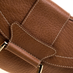 Pre Owned Dolce and Gabbana  Tan Leather D-Ring Hobo